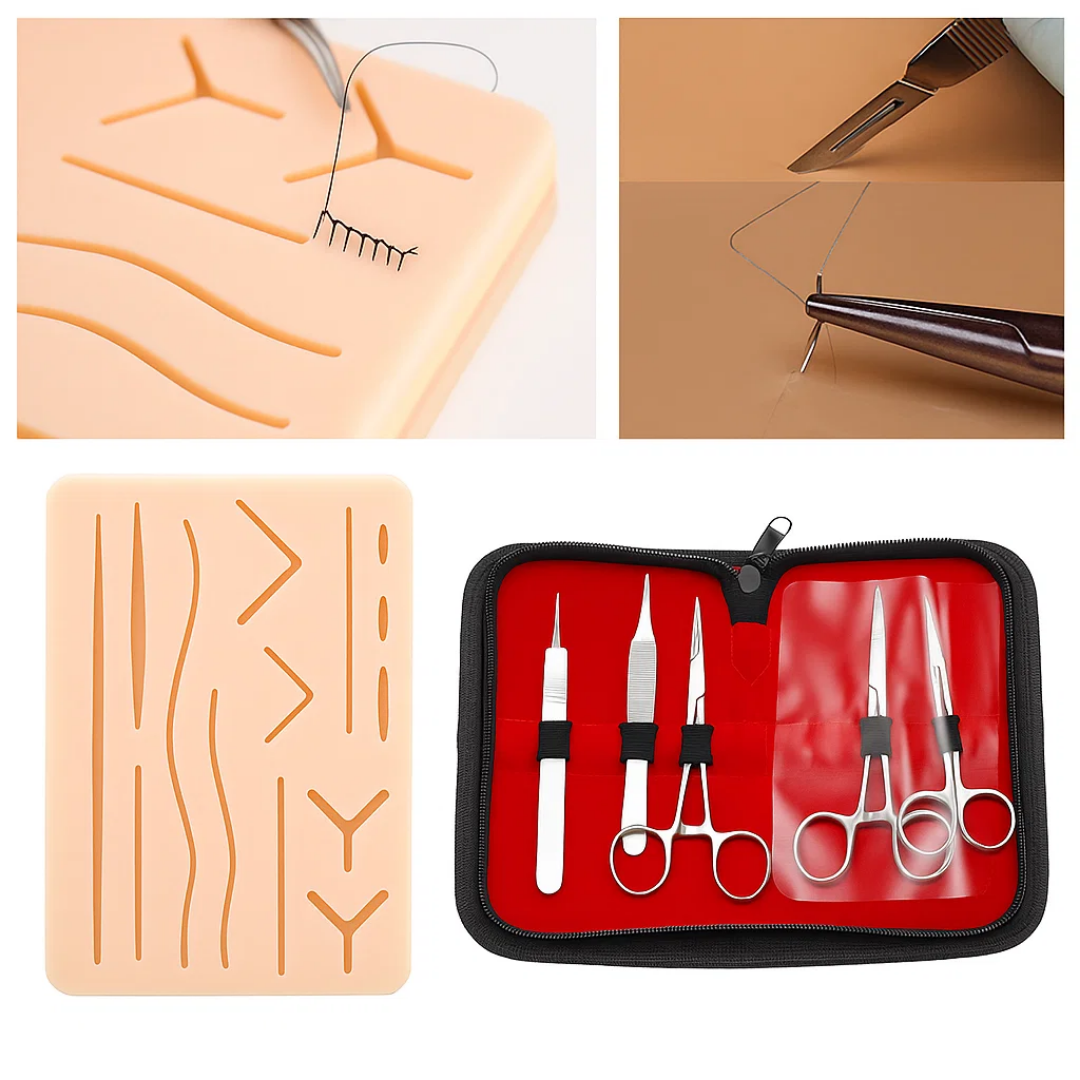 RealStitch | Suture Practice Kit – Durable Multi-Layer Silicone Pad with Tools – Tear-Resistant Reusable Training for Medical Students