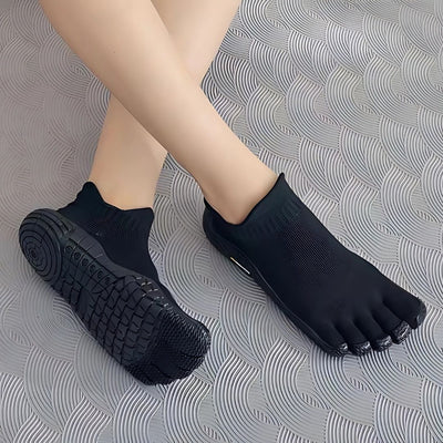 BareStride | Barefoot Toe‑Separated Sock Shoes – Zero‑Drop Flexible Sole – Breathable Knit Upper – Natural Balance for Yoga & Daily Wear