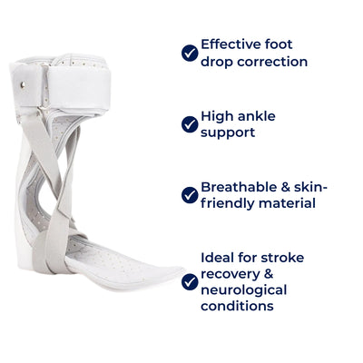 NeuroStride | Foot Drop Support – Adjustable & Lightweight – AFO Walking Aid for Stability & Mobility – Stroke Recovery