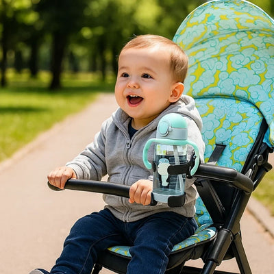 SipSecure | Universal Stroller Cup Holder – Adjustable Clamp – Secure Fit – Ideal for Parents on the Go