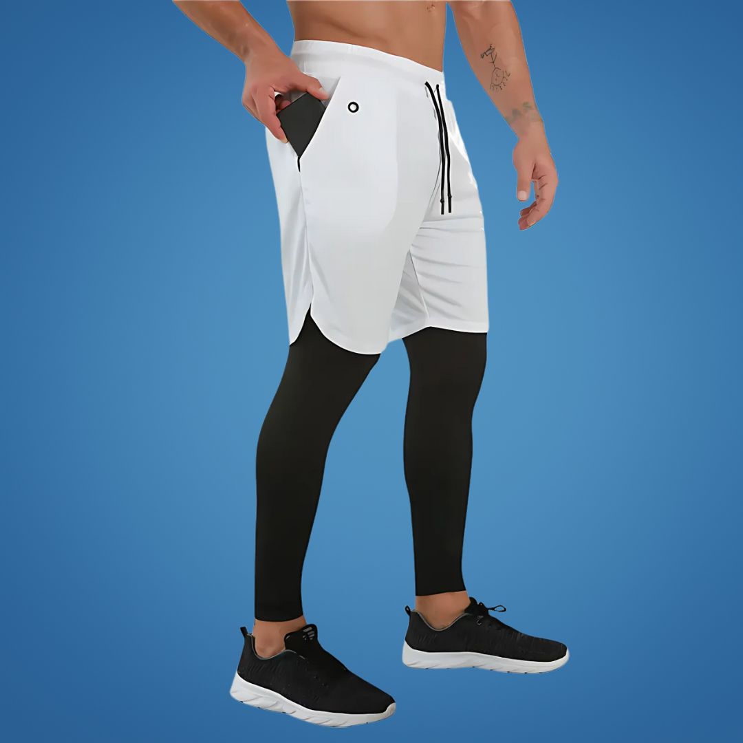 FlexStride | Men's 2-in-1 Running Shorts – Compression Support – Breathable Quick-Dry Fabric – Ideal for Gym & Fitness
