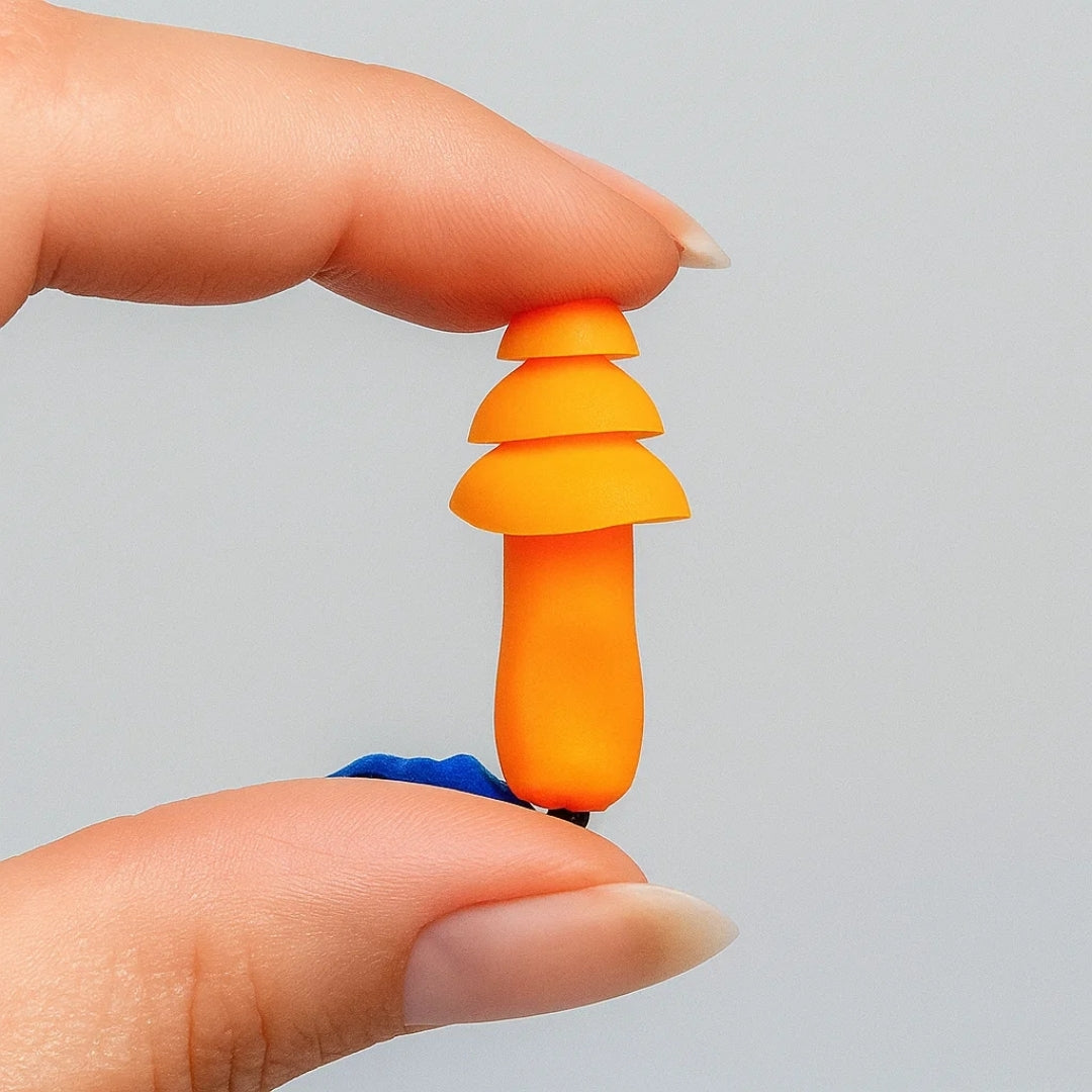 QuietCord | 10pcs Corded Silicone Earplugs – Noise Reduction – Soft Reusable Silicone – Hearing Protection At Work Sleep Study And Travel