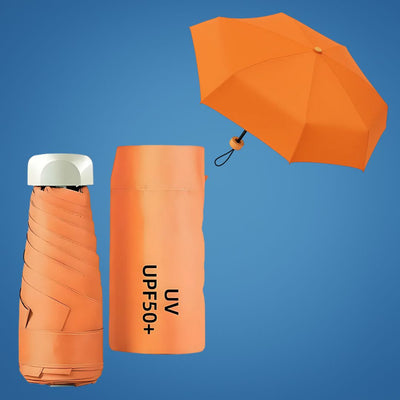 UrbanBrolly | Mini UV Folding Umbrella – UPF 50+ Sun Protection – Water‑Repellent – Lightweight Pocket‑Size Travel Use