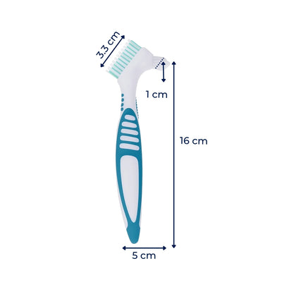DentureEase | Denture Cleaning Brush – Soft Bristle Dual-Head – Anti-Slip Handle – Scratch-Free Cleaning – Fresh Breath for Seniors