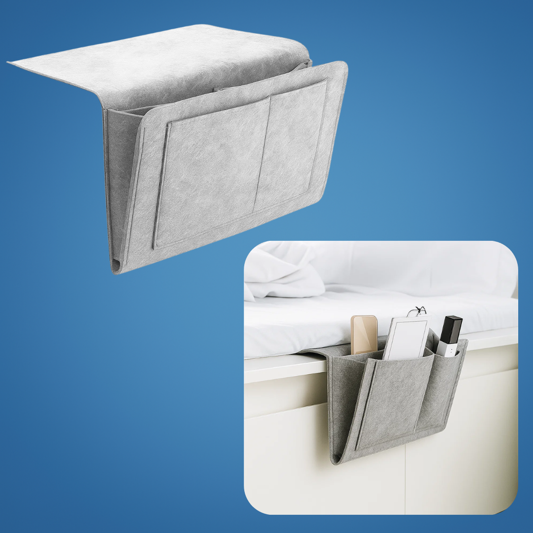 BedEase | Bedside Organiser Caddy – Essentials Within Reach – Thick Felt Durable Material – Save Space Stay Organised & Enjoy Nighttime Comfort