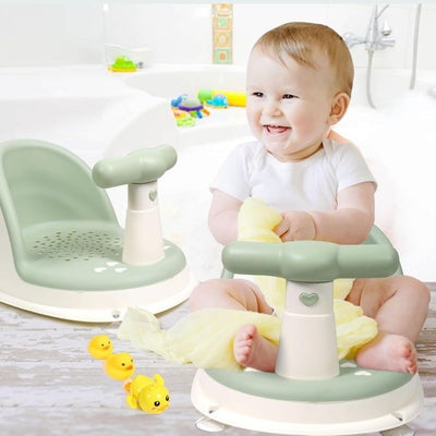 AquaSure | Non‑Slip Baby Bath Seat – Stainless Suction Cups – Premium Soft Cushion – Hands‑Free Parent Use