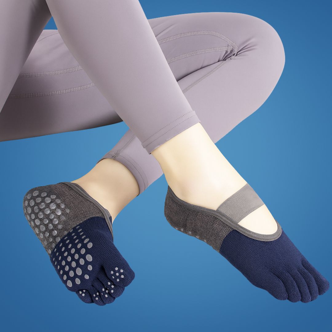 GripAlign | Pilates Five-Toe Grip Socks – Non-Slip Balance & Hygiene – Rubberised Dot Traction – Women’s Studio Confidence & Comfort
