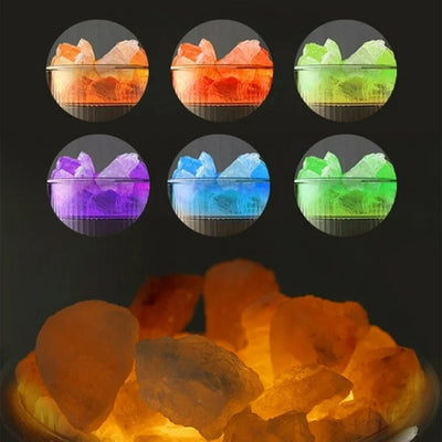 SereniGlow Crystal Salt Humidifier | USB Aroma Diffuser – Night Light & Air Purifier – For Relaxation, Stress Relief & Improved Air Quality