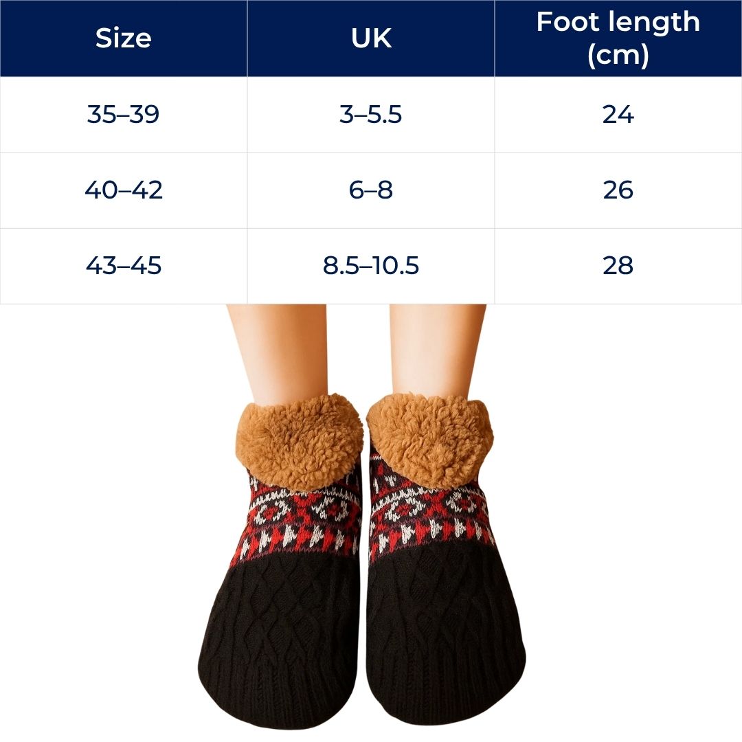 CosyNest | Thermal Slipper Socks – Fleece Lined – Non-Slip Grip – Stay Warm and Steady – Ultimate Comfort and Safety for Cold Floors