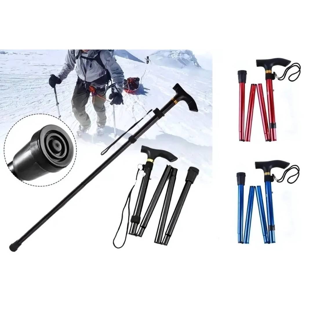 StrideAid Folding Telescopic Walking Stick | Adjustable Cane - Ergonomic Handle - Non-Slip Tip for Mobility Support