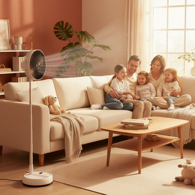BreezeFold | Folding Oscillating Fan – Quiet Portable Cooling – Lightweight Foldable Design – Remote-Control Home & Outdoor Use
