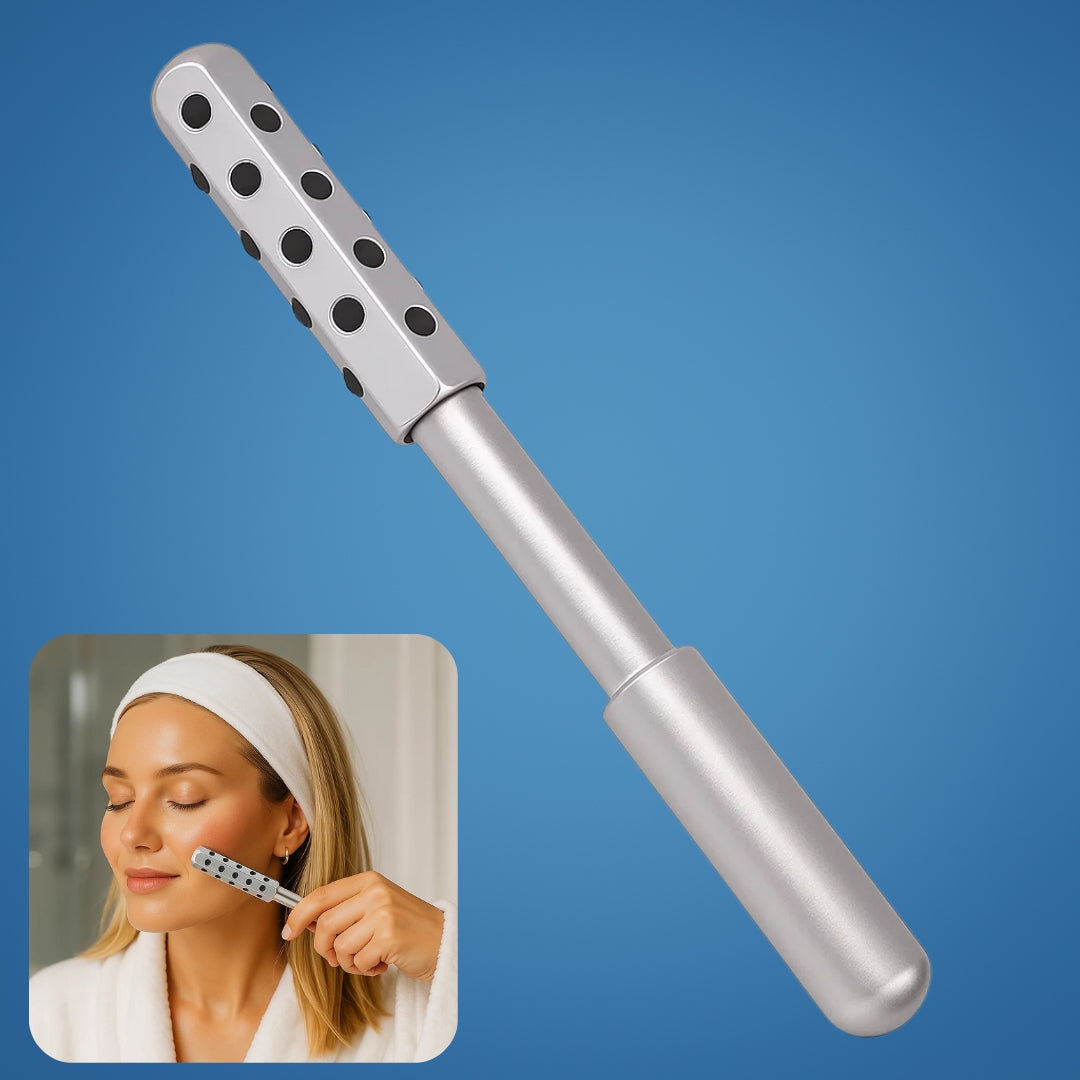 ContourEase | Face Roller Massager – Depuff & Lift Skin – Smooth Metal Cooling Design – Boost Circulation & Glow for Cheeks Neck Face