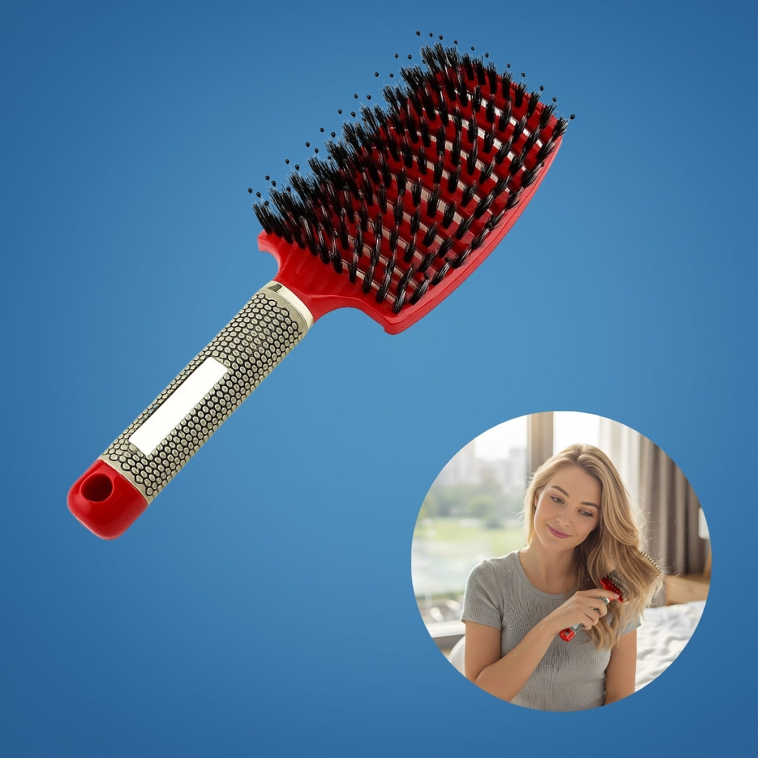 GleamGlide | Detangling Hair Brush – Quick Knot‑Free Detangling – Nylon Bristles with Scalp Massage Tips – For Thick or Curly Hair