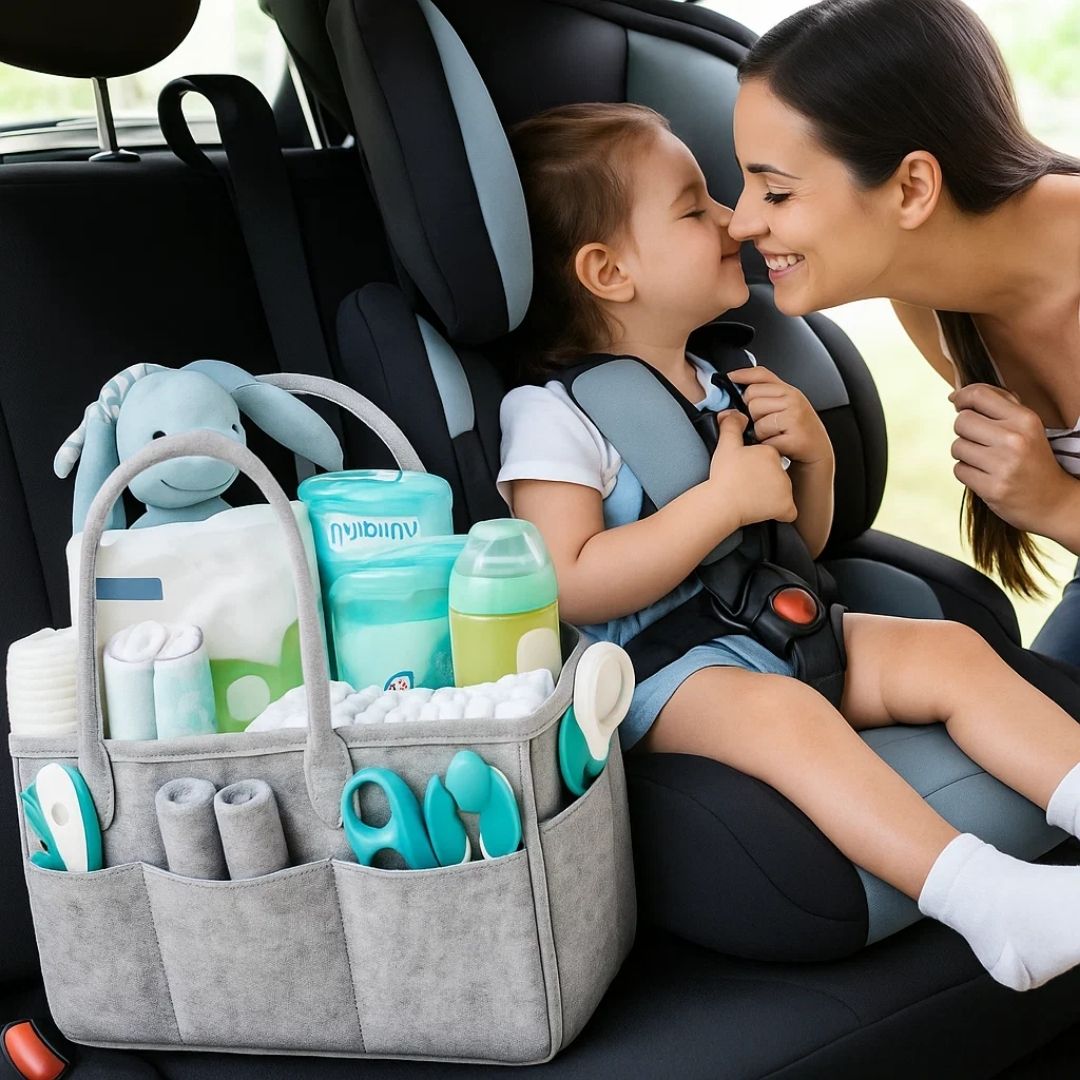NappyNest | Nappy Organiser Caddy – Easy‑Clean Dividers – Water‑Resistant Felt – Large Capacity – Portable Storage for Parents