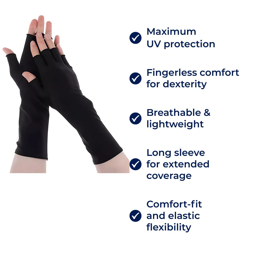 SunGuard Pro | Sun Protection Gloves – Prevents Sunburn – Breathable Stretch – Fingerless Comfort for Outdoor Use
