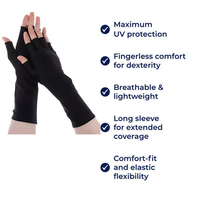 SunGuard Pro | Sun Protection Gloves – Prevents Sunburn – Breathable Stretch – Fingerless Comfort for Outdoor Use