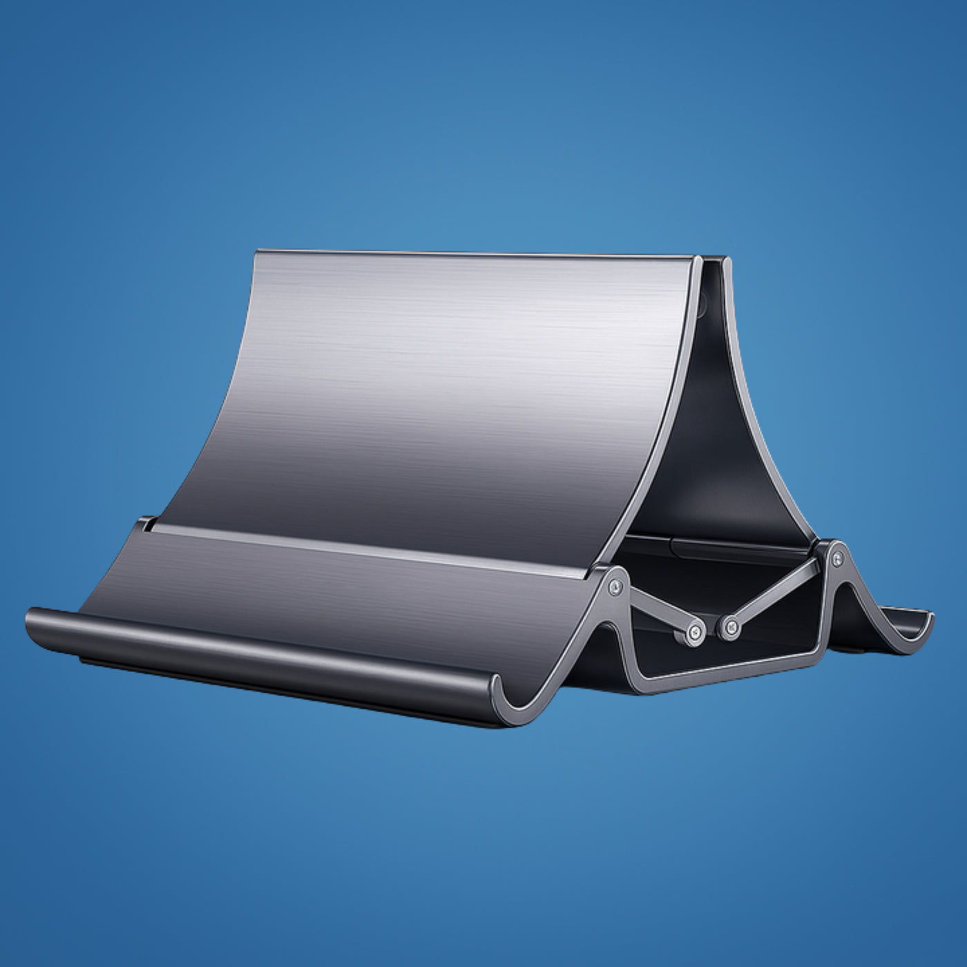 Deskform | Vertical Laptop Stand – Adjustable Aluminium Design – Space-Saving Cooling Holder for Workstations