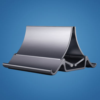 Deskform | Vertical Laptop Stand – Adjustable Aluminium Design – Space-Saving Cooling Holder for Workstations