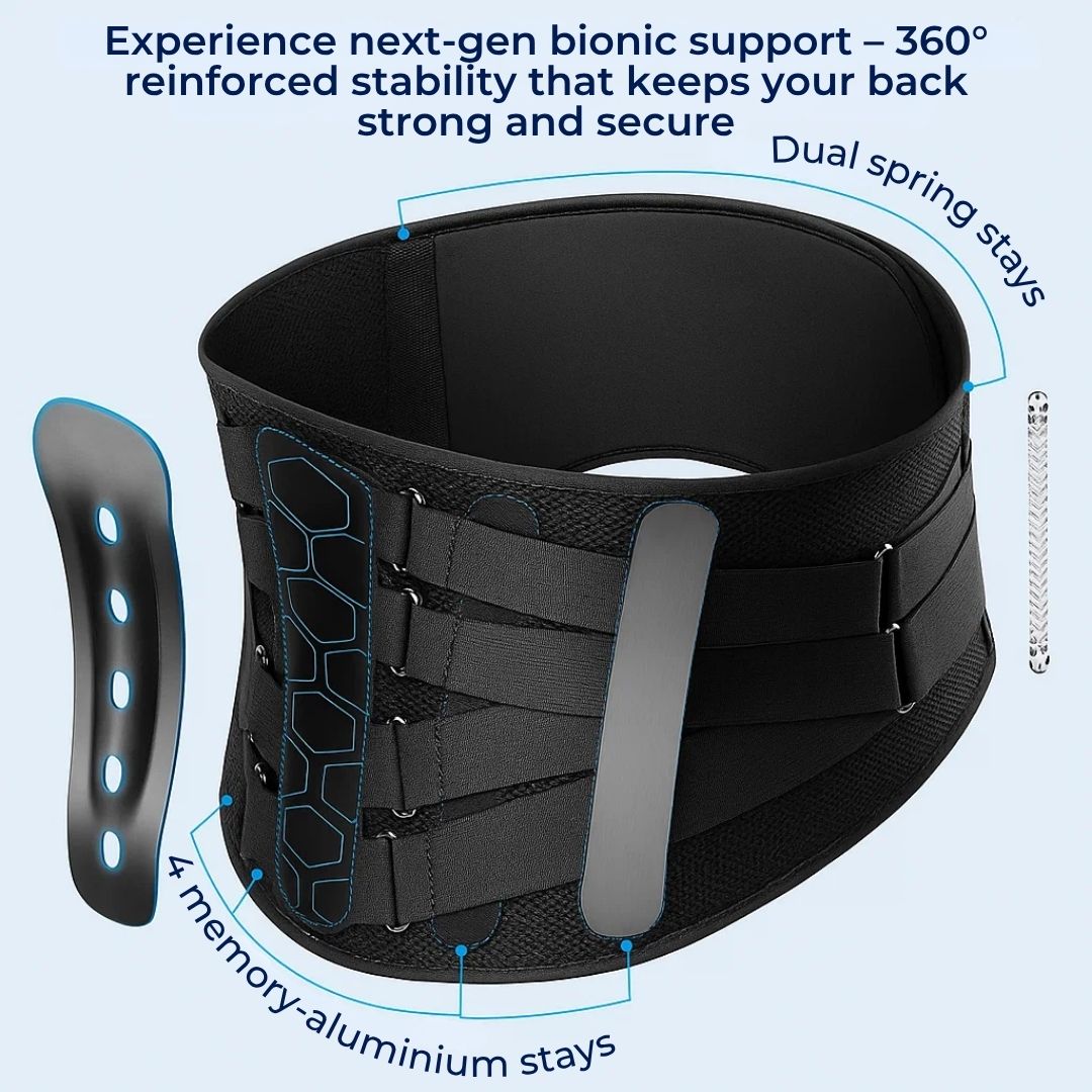 BackSure | Lower Back Brace – Ultra-Breathable Lumbar Support Belt – Lightweight Stabilising Wrap for Pain Relief & Posture Support