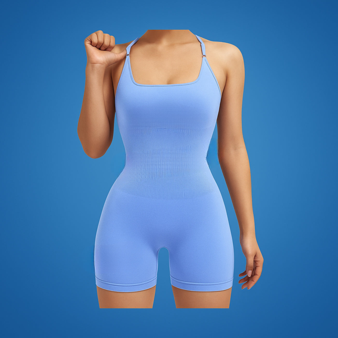 FlexCurve | Women’s Backless Workout Jumpsuit – Breathable Stretch Fabric – Flattering Fit for Gym & Yoga