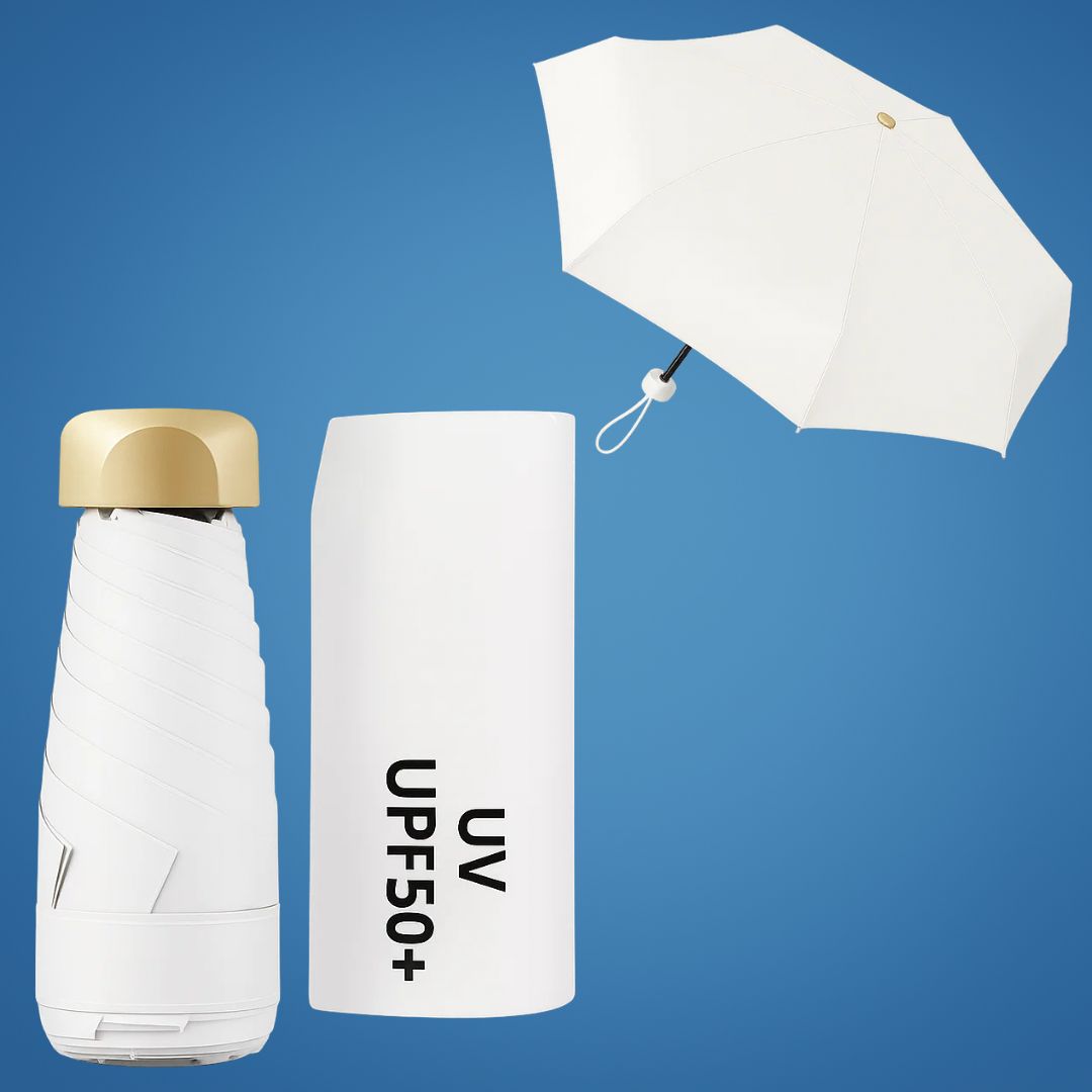 UrbanBrolly | Mini UV Folding Umbrella – UPF 50+ Sun Protection – Water‑Repellent – Lightweight Pocket‑Size Travel Use