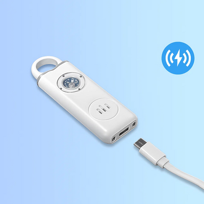 NightGuard | Personal Alarm Keychain – Ultra-Loud 130 dB Siren – Compact LED Torch Safety Device – For Night-Walkers Students & Commuters