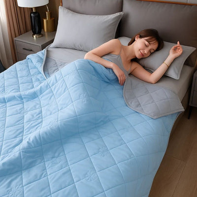 SilkCool | Cooling Blanket – Instant Cooling Comfort – Silky Hypoallergenic Fibre – Prevents Overheating – Relief for Night Sweats Sensitive Skin