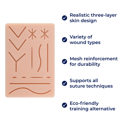 SuturePro | Suture Practice Pad – Realistic 3-Layer Silicone – Compact & Reusable – Medical Student Trainer for Confident Skill Practice