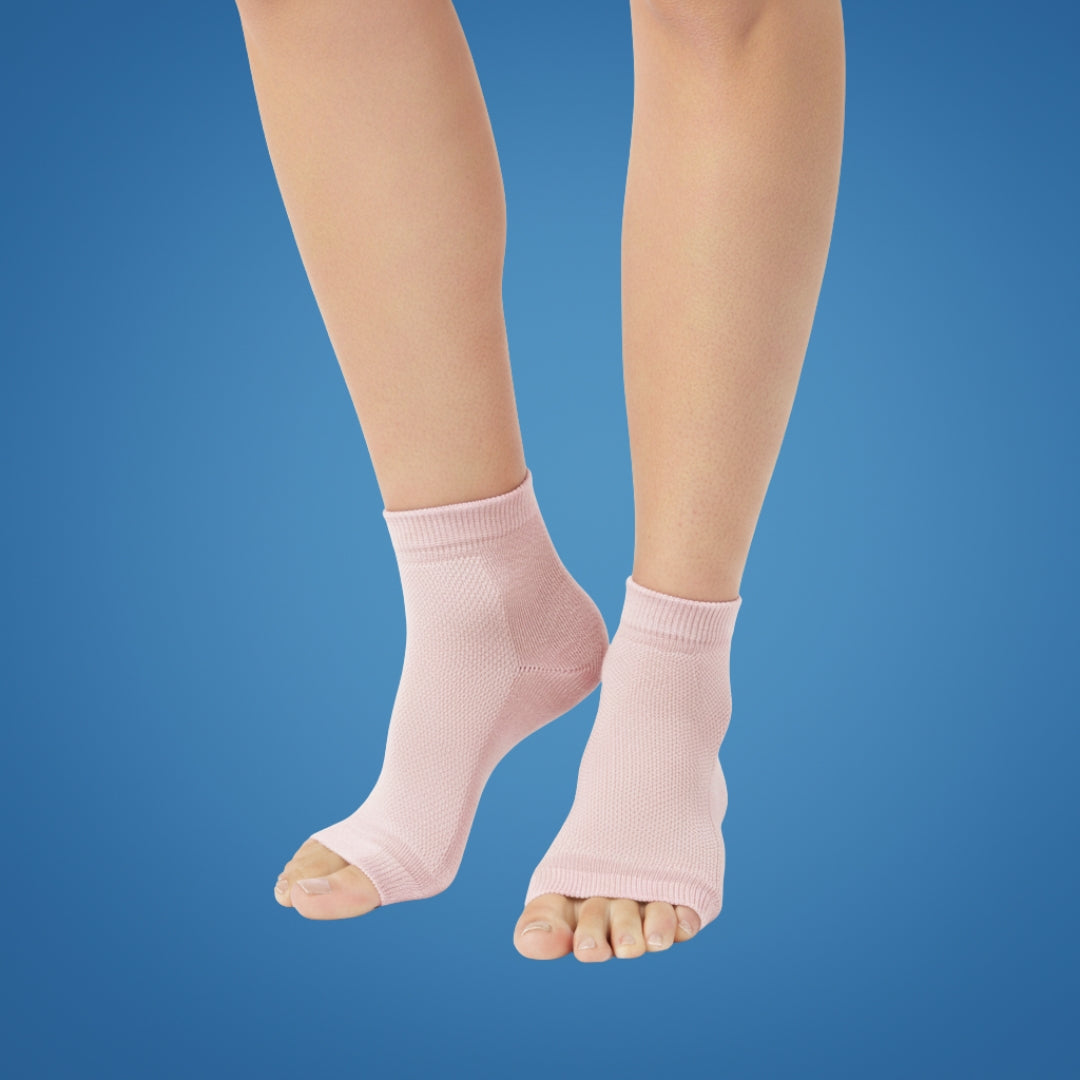 HeelEase | Gel Heel Repair Socks – Moisturising Gel Lining – Cushioned Open-Toe – Softens Cracked Heels Overnight – For Foot Relief Comfort