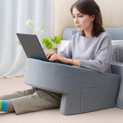 PostureCush | Reading Pillow with Arms – Better Posture for Bed & Sofa – Memory-Foam Arm-Rest Cushion – Adults Watching TV & Gaming