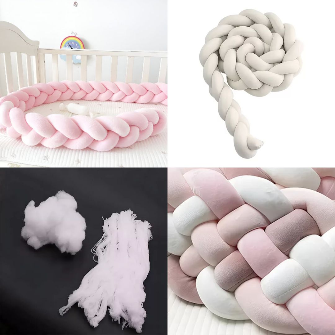 SnugNest | Braided Cot Bumper – Breathable Cotton – Soft Cushioning – Newborn Nursery Safety