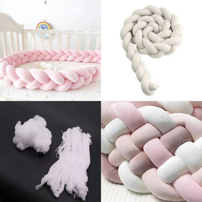 SnugNest | Braided Cot Bumper – Breathable Cotton – Soft Cushioning – Newborn Nursery Safety