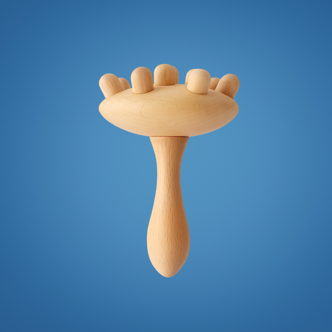RelaxWood | Mushroom Massage Tool – Knot-Relief Booster – Durable Beech Wood – Improves Circulation – Gentle Cellulite Care – Home Relaxation