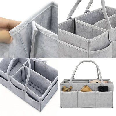 NappyNest | Nappy Organiser Caddy – Easy‑Clean Dividers – Water‑Resistant Felt – Large Capacity – Portable Storage for Parents