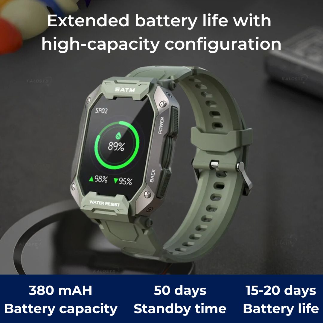 TactiX ARMY Series Smartwatch With Military Design Durable GPS Fitness Tracker for Outdoor Adventures Military Personnel and Tactical Use