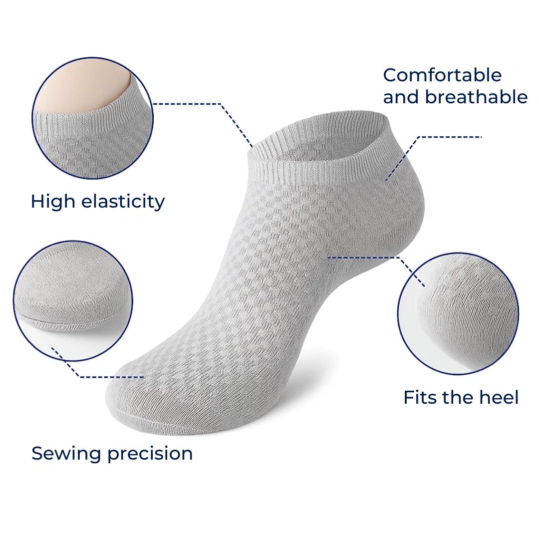 FreshStep | Men’s Bamboo Low-Cut Socks – Moisture-Wicking – Soft Elastic Fibre – Sweat-Free All-Day Comfort – Durable Odour Control
