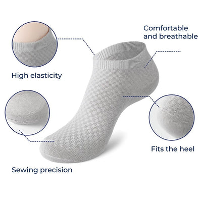 FreshStep | Men’s Bamboo Low-Cut Socks – Moisture-Wicking – Soft Elastic Fibre – Sweat-Free All-Day Comfort – Durable Odour Control