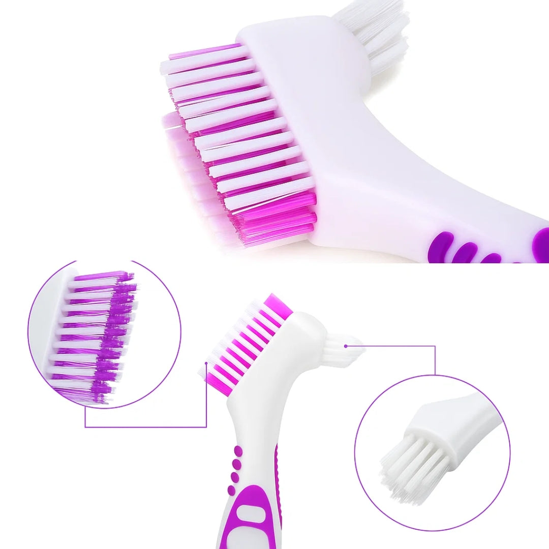 DentureEase | Denture Cleaning Brush – Soft Bristle Dual-Head – Anti-Slip Handle – Scratch-Free Cleaning – Fresh Breath for Seniors