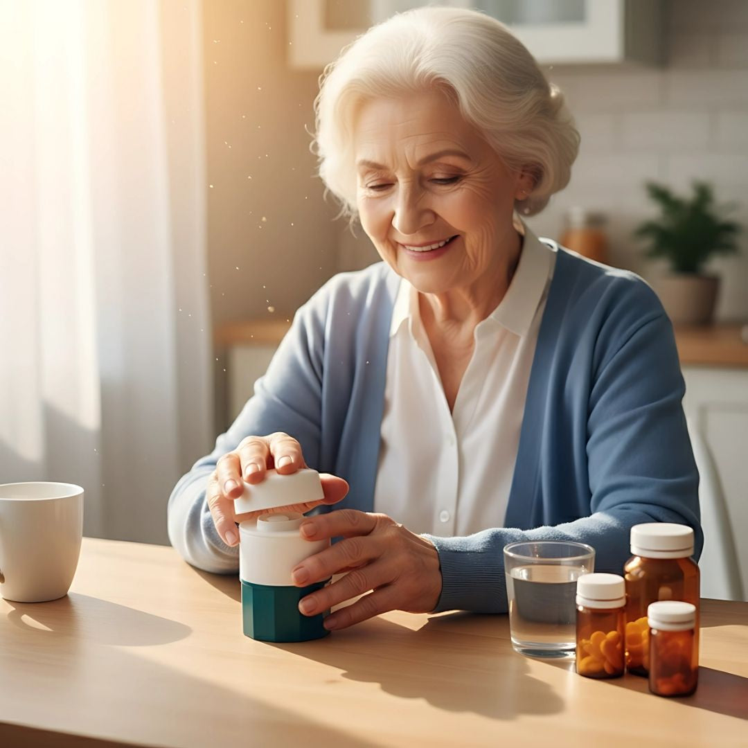 DoseEase | Pill Cutter Crusher – Precision Splitting & Crushing – Durable Compact Case – Easy Swallowing Relief – Safer Dosing – Travel Ready