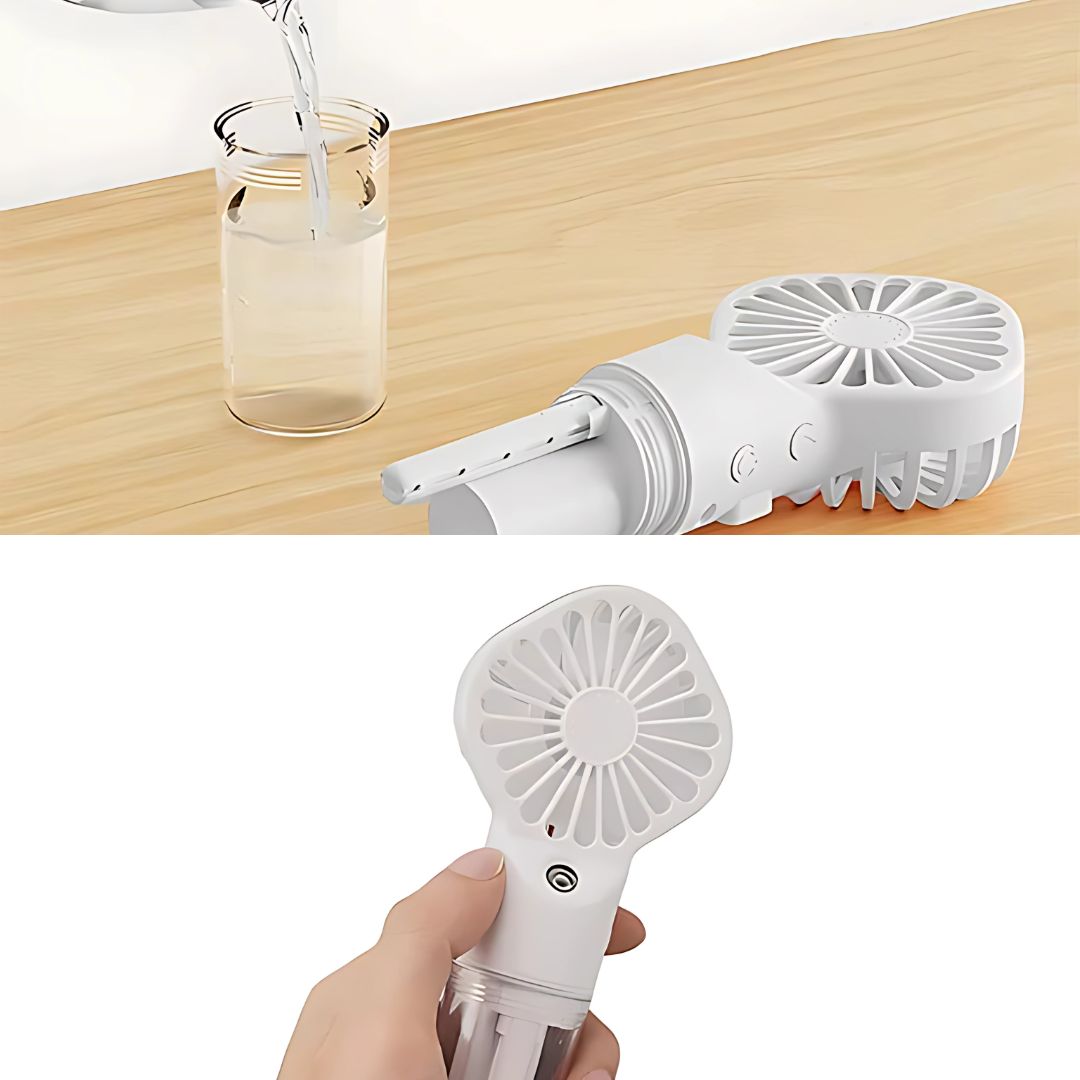 CoolMist | Misting Handheld Fan – Portable Cooling Mist Spray – Transparent Tank – USB Rechargeable – Beat Heat & Stay Cool Outdoors