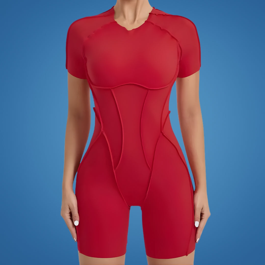 FitFlair | Women’s Workout Jumpsuit – Breathable Backless One-Piece – Stretch Fit Boosts Comfort Confidence Freedom for Gym & Athleisure