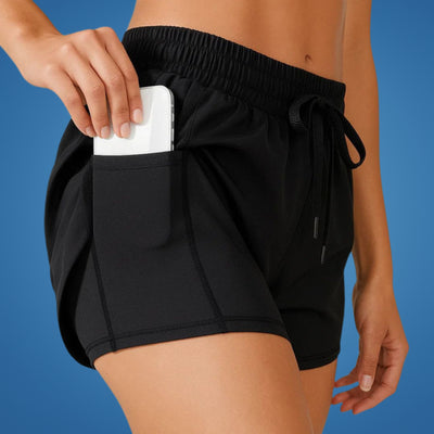 StrideEase | Running Shorts – Anti-Chafe 2-in-1 – Quick-Dry Breathable Fabric – Secure Pocket – Comfort Fit for Runners & Gym Women