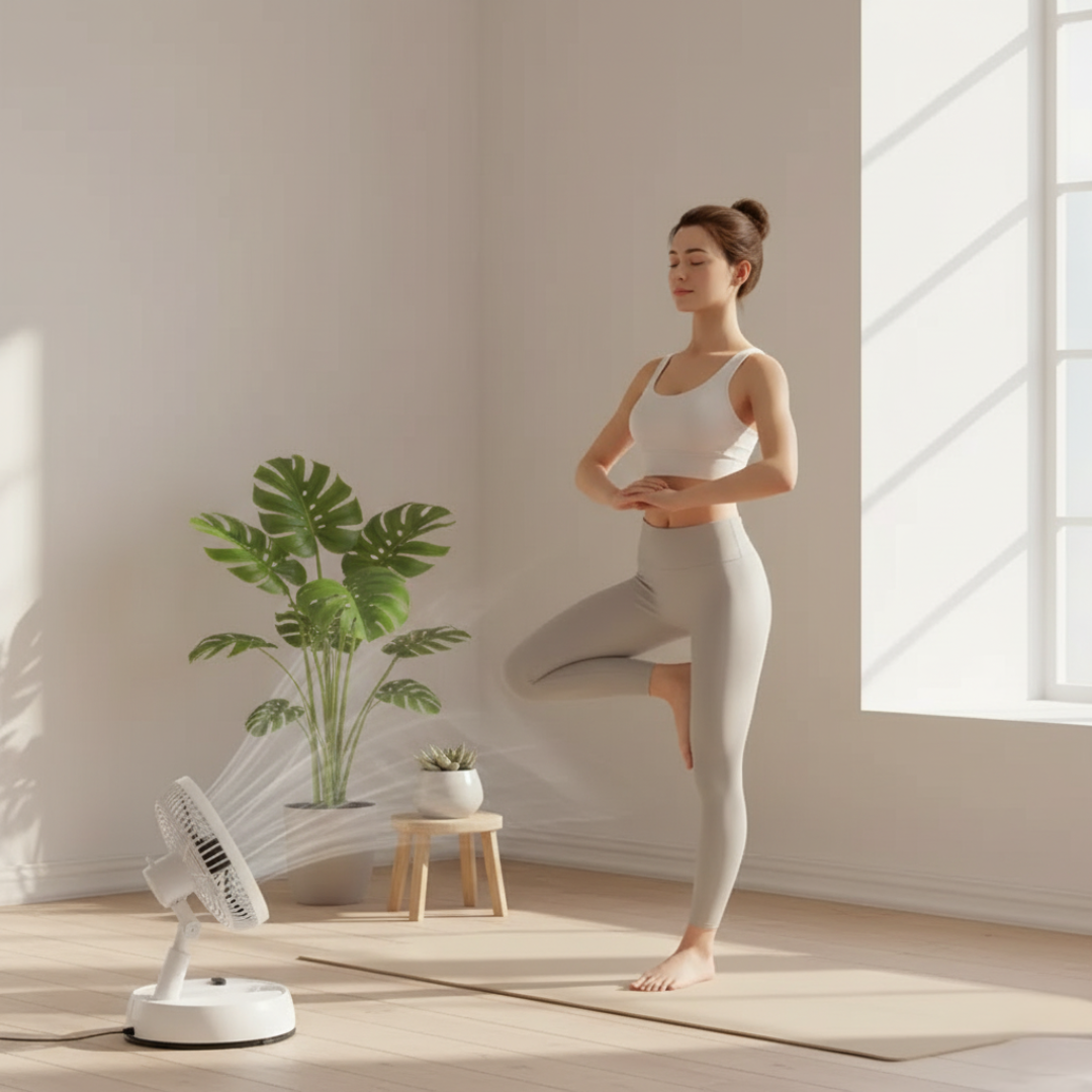 BreezeFold | Folding Oscillating Fan – Quiet Portable Cooling – Lightweight Foldable Design – Remote-Control Home & Outdoor Use