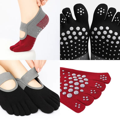 GripAlign | Pilates Five-Toe Grip Socks – Non-Slip Balance & Hygiene – Rubberised Dot Traction – Women’s Studio Confidence & Comfort