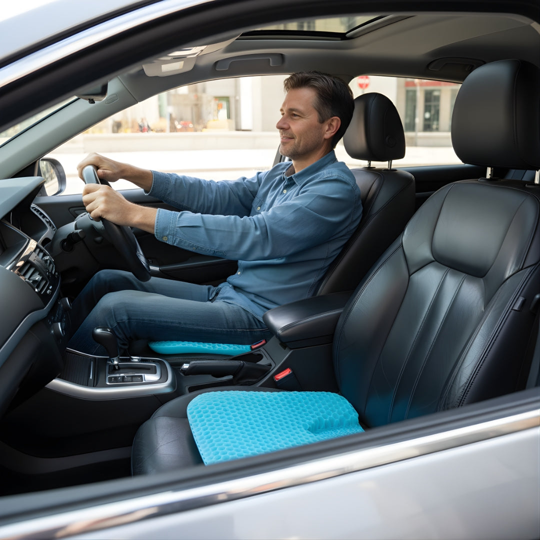 SitEase | Gel Seat Cushion – Pressure Relief & Cooling Honeycomb Gel – Posture Support – Office Car Chair Comfort for Long Sitting