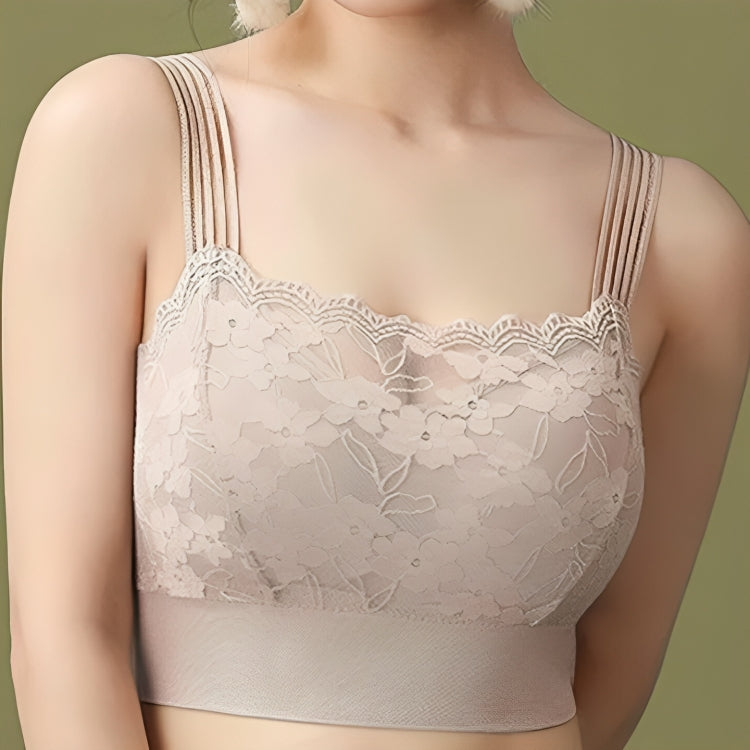 SereneLift | Wireless Sports Lace Bra – Cooling Quick-Dry Fabric – Supportive Soft Fit – Yoga & Casual Wear