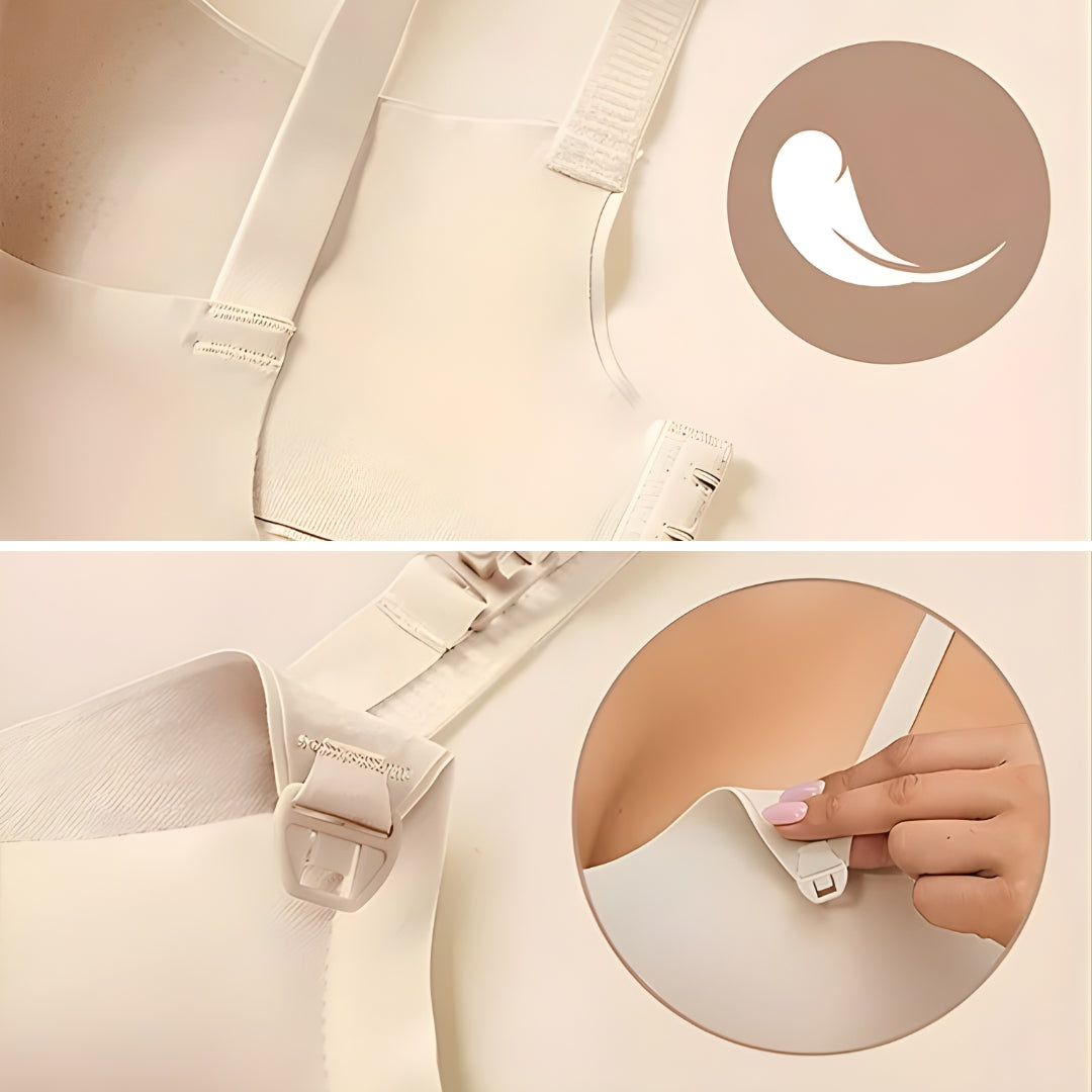 MumEase | Wireless Nursing Bra – One-Hand Snap Access – Ultra-Thin Breathable Support – All-Day Comfort for Breastfeeding Mums