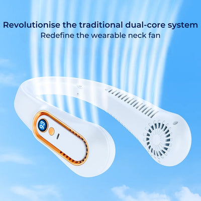 CoolEase | Portable Neck Fan – Hands‑Free Bladeless Cooling – Five‑Speed USB‑C – Travel Office Commuters