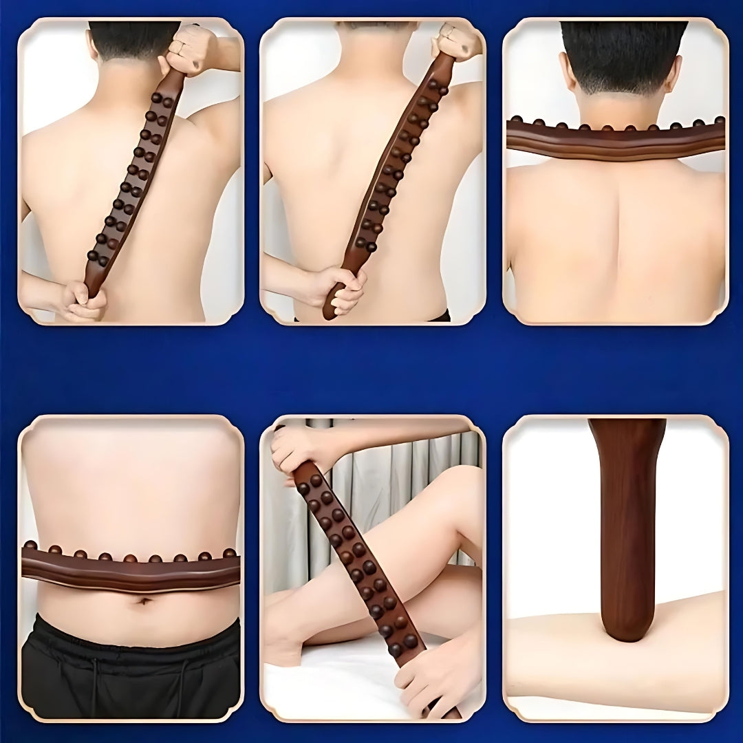 Flexirelief | Gua-Sha Massage Stick – Muscle Tension Relief – Natural Wood – Portable Wellness Tool – Circulation Boost – Deep Relaxation