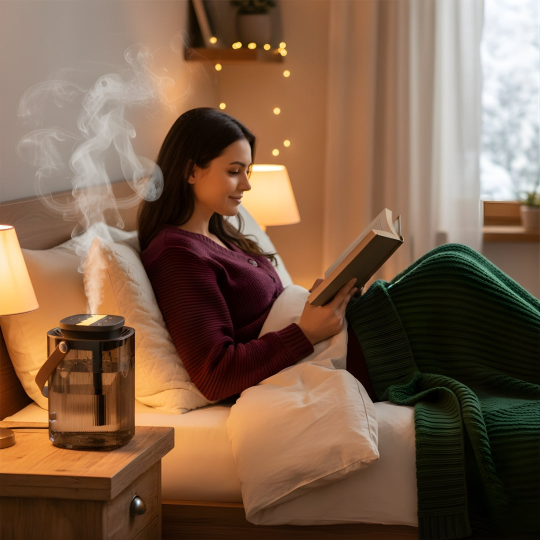 BreatheWell | Air Humidifier Diffuser – Essential Oil Aroma – Quiet 3 L Tank – Relieves Dry Air, Soothes Skin & Improves Sleep Quality